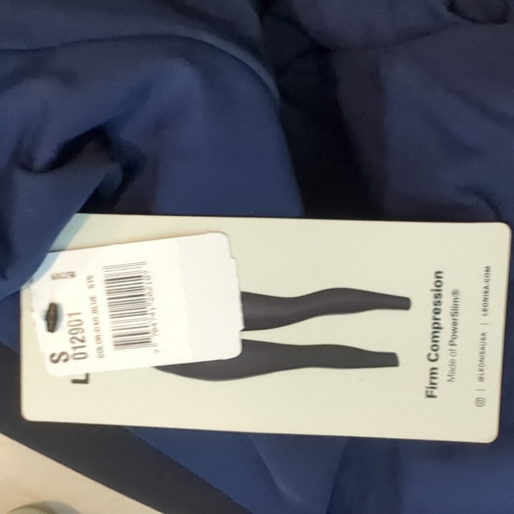 NWT Leonisa Sz S Extra High-Waisted Navy Blue Firm Compression Leggings - Picture 4 of 4